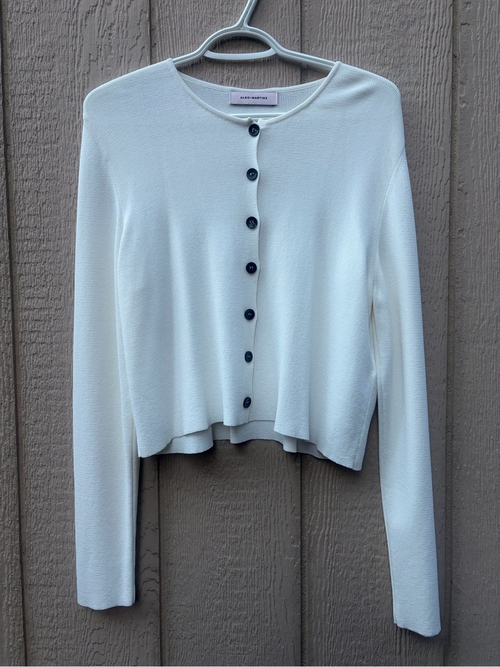Aldo Martins Cream Button-Front Long Sleeve Cardigan